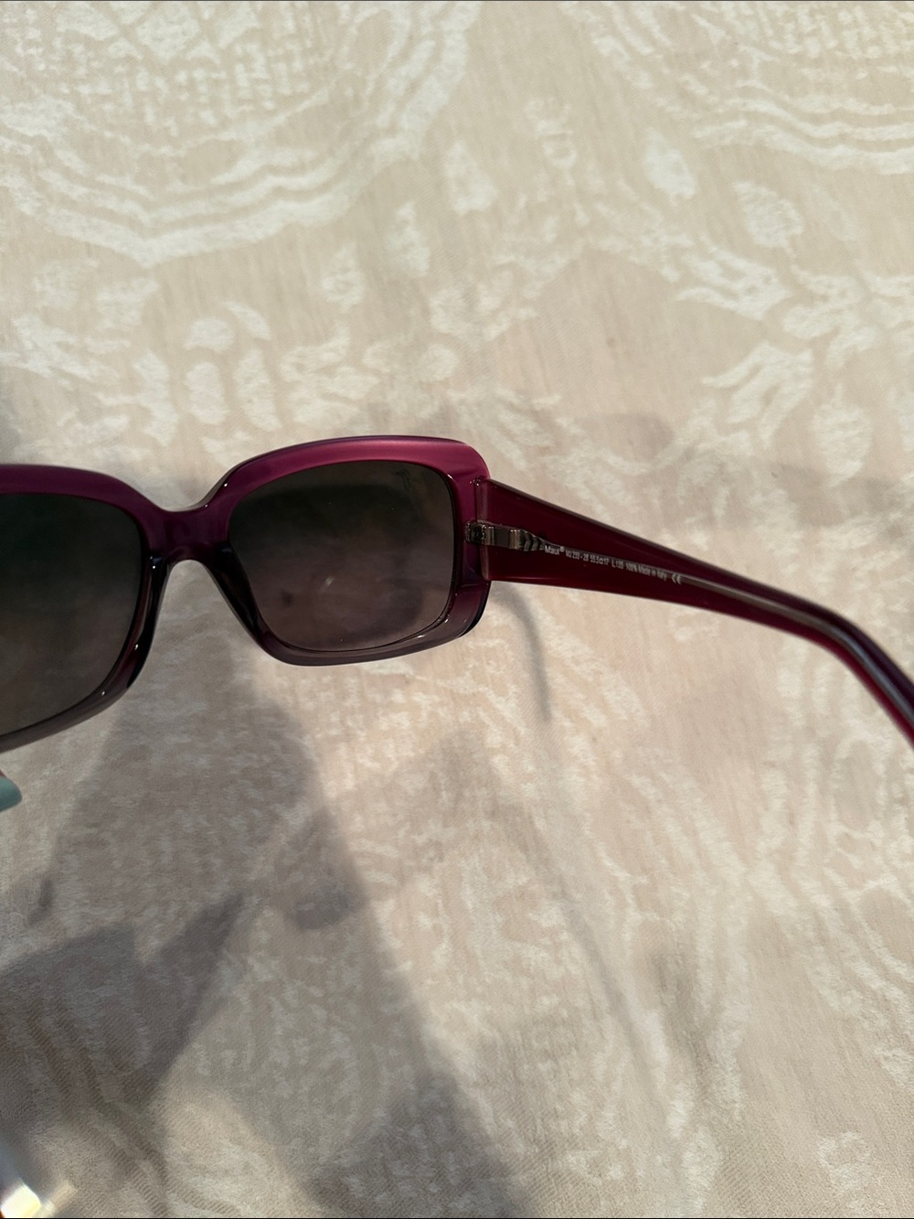 Maui Jim Purple Square Sunglasses with Patterned Pouch and Woven Case - Picture 4 of 5